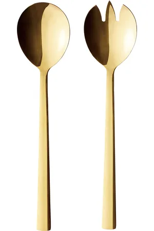 aida Raw - Bestik Salatsæt Guld Farvet Belægning 2 Dele Gaveæske Home Tableware Cutlery Salad Servers Gold