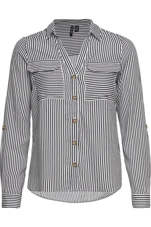 VERO MODA Vmbumpy L/S Shirt New Wvn Tops Shirts Long-sleeved Blue