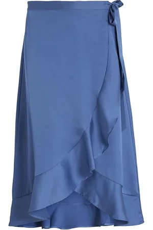 VILA Viellette Wrap Hw Skirt/Su - Noos Polvipituinen Hame Blue