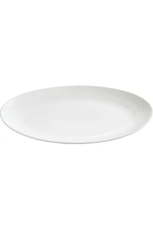 aida Relief - Ovalt Fad Porcelæn White 1 Stk 40X31 Cm Home Tableware Serving Dishes Serving Platters White