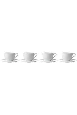 aida Relief - Kaffekop M Underkop Porcelæn White 4 Stk 20 Cl Gaveæske Home Tableware Cups & Mugs Coffee Cups White