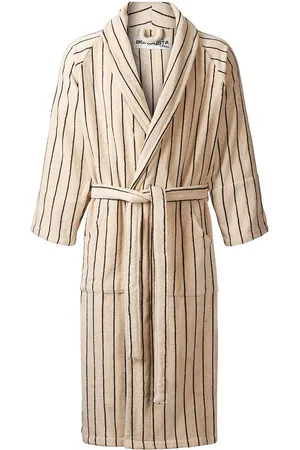 Bongusta Naram Bathrobe - Creme & Ink Home Textiles Bathroom Textiles Robes Cream