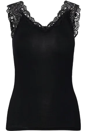 Pieces® Pcbarbera Lace Top Jrs Noos Bc Tops T-shirts & Tops Sleeveless Black