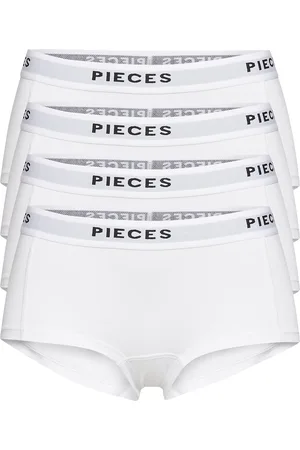 Pieces® Pclogo Lady 4 Pack Solid Noos Bc Hipsterit Alushousut Alusvaatteet White