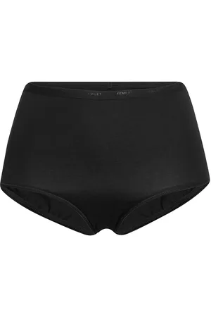 Femilet Basic Cotton High Waist Brief Hipsterit Alushousut Alusvaatteet Black