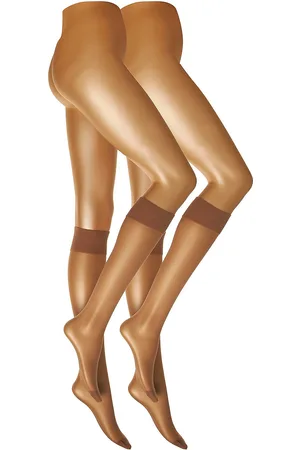Decoy Kneehigh Silklook 2Pk 20 Lingerie Socks Knee High Socks Beige