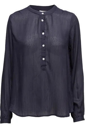 Kaffe Karla Amber Shirt Tops Blouses Long-sleeved Blue