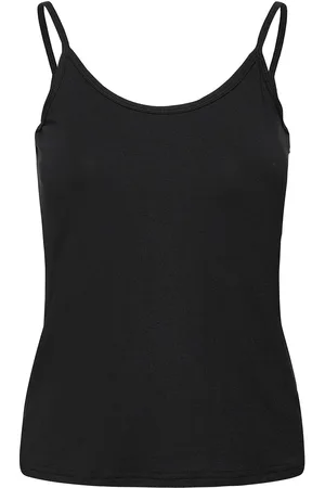 My Essential Wardrobe 17 The Modal Top Tops T-shirts & Tops Sleeveless Black