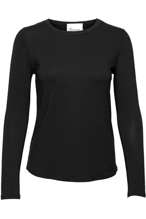 My Essential Wardrobe 18 The Modal Blouse Tops T-shirts & Tops Long-sleeved Black