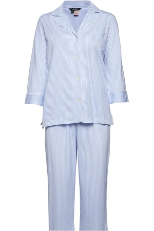 Ralph Lauren Lrl Heritage 3/4 Sl Classic Notch Pj Set Pyjama Blue