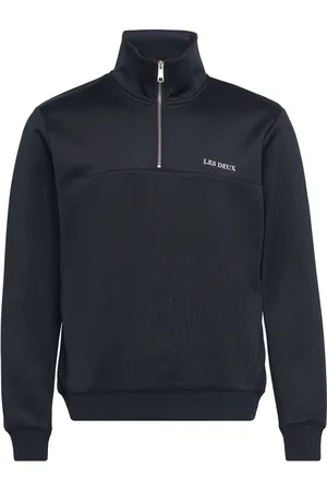 Les Deux Ballier Track Half-Zip Sweatshirt Tops Sweat-shirts & Hoodies Sweat-shirts Navy