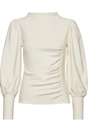 Gestuz Rifagz Puff Blouse Tops Blouses Long-sleeved White