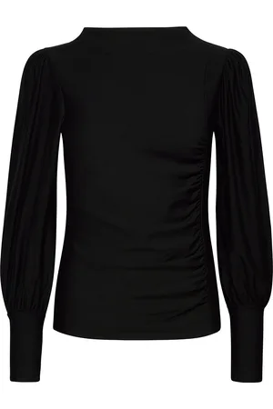 Gestuz Rifagz Puff Blouse Tops Blouses Long-sleeved Black