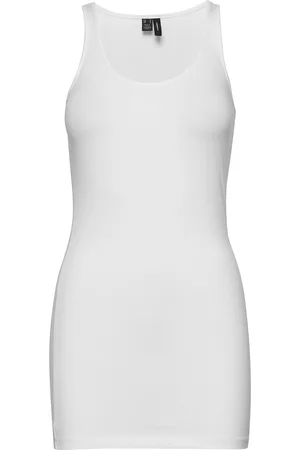 VERO MODA Vmmaxi My Soft Long Tank Top Noos Tops T-shirts & Tops Sleeveless White