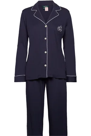 Ralph Lauren Lrl Hammond Knit Collar Pj Set Pyjama Navy