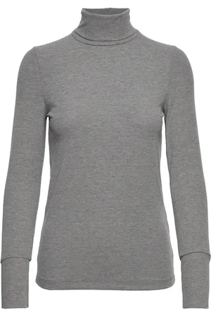 Numph Nubowie Rollneck Rib Tops T-shirts & Tops Long-sleeved Grey