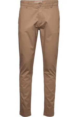 Knowledge Cotton Apparal Luca Slim Twill Chino Pants - Gots/ Bottoms Trousers Chinos Brown