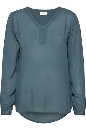 Kaffe Amber Blouse Ls Tops Blouses Long-sleeved Blue