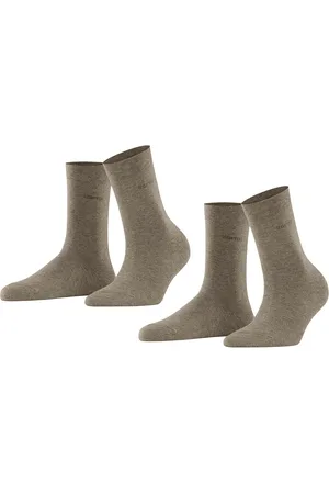 ESPRIT Basic Easy So 2P Lingerie Socks Regular Socks Brown