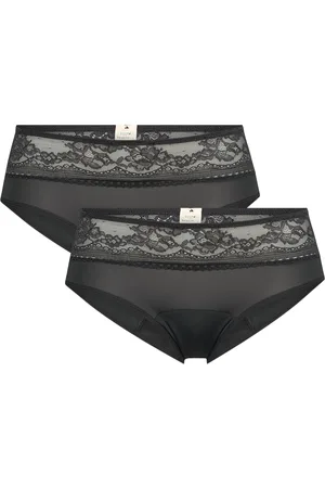 Dorina Eco Moon/Lace-2Pp Hipster_Classic Hipsterit Alushousut Alusvaatteet Black