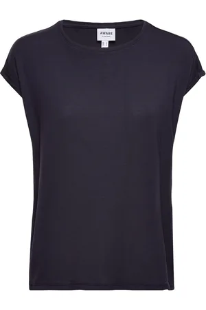 VERO MODA Vmava Plain Ss Top Jrs Noos Tops T-shirts & Tops Short-sleeved Navy