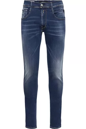 Replay Miehet Kapeat - Anbass Trousers Slim Hyperflex Re-Used Xlite Skinny Farkut Sininen