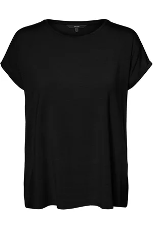 VERO MODA Vmava Plain Ss Top Jrs Noos Tops T-shirts & Tops Short-sleeved Black