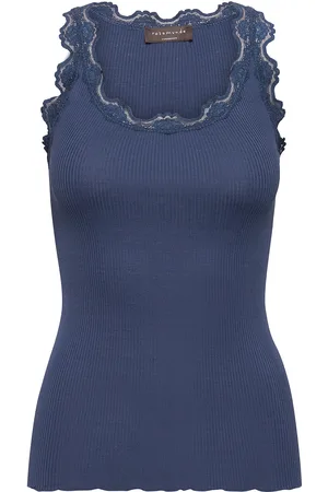 Rosemunde Rwbabette Sl U-Neck Long Lace Top Tops T-shirts & Tops Sleeveless Blue