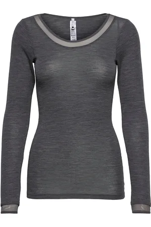 Femilet Juliana T-Shirt Long Sleeve Wool Tops T-shirts & Tops Long-sleeved Grey