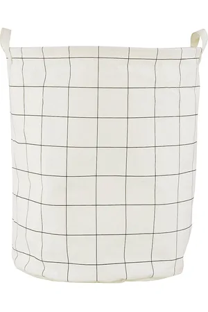 House Doctor Squares Laundry Bag/Black Home Storage Laundry Baskets Cream