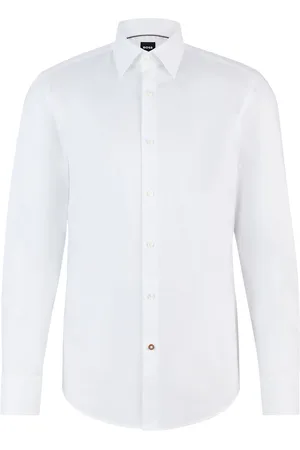 HUGO BOSS H-Hank-Kent-C1-214 Tops Shirts Tuxedo Shirts White