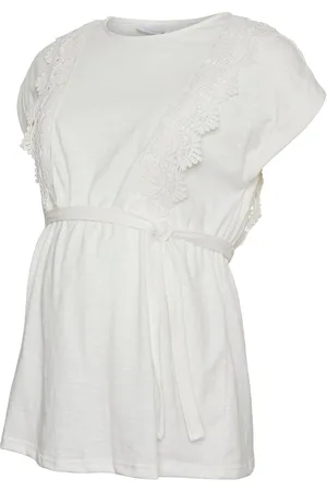 Mama;licious Mlalisa Mary Cap Jrs Top 2F. Tops T-shirts & Tops Short-sleeved White
