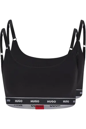 HUGO BOSS Twin Bralette Stripe Lingerie Bras & Tops Soft Bras Tank Top Bras Black