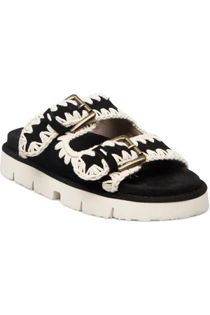 Mou Musw461005A Designers Sandals Flat Black