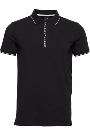 Armani Exchange Polo Shirt Tops Polos Short-sleeved Black