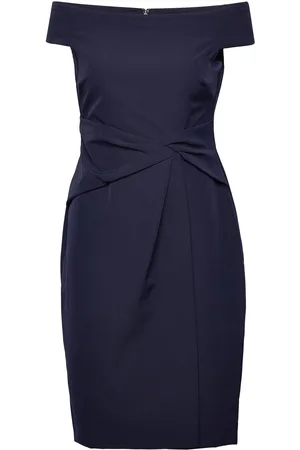 Ralph Lauren Crepe Off-The-Shoulder Dress Lyhyt Mekko Navy