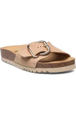 Scholl Sl Eveline Suede Shoes Summer Shoes Flat Sandals Beige