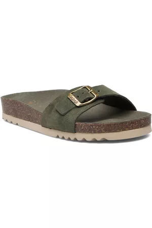 Scholl Naiset Sandaalit - Sl Estelle Suede Shoes Summer Shoes Flat Sandals Khakinvihreät
