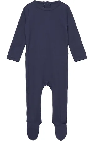 Copenhagen Colors Rib Jersey Full Body W. Back Opening Pitkähihainen Body Navy