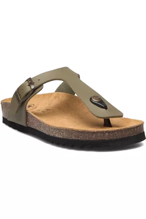 Scholl Naiset Varvassandaalit - Sl Nicole Pu Leather Shoes Summer Shoes Flip Flops Khakinvihreät