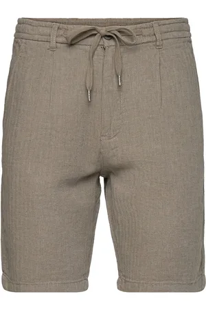 Lindbergh Linen Blend Herringb Short Bottoms Shorts Casual Green
