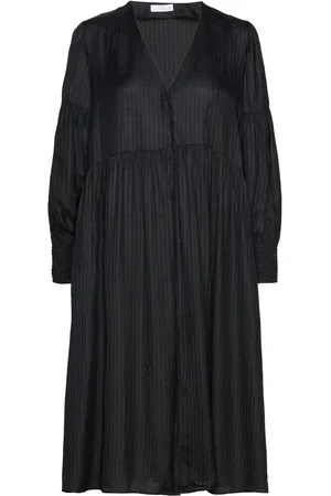 2nd Day 2Nd Oaklin - Viscose Check Polvipituinen Mekko Black