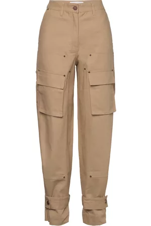REMAIN Birger Christensen Naiset Reisitaskuhousut - Canvas Cargo Pants Trousers Cargo Pants Ruskea