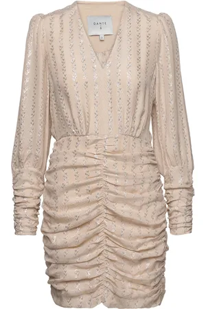 Dante 6 D6Douze Draped Mini Dress Lyhyt Mekko Beige