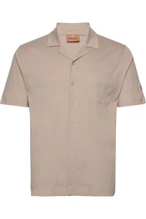 MOS MOSH Gallery Mmgmarco Cuban Ss Shirt Tops Shirts Short-sleeved Beige