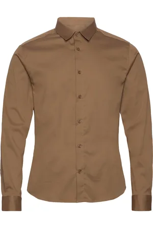 MOS MOSH Gallery Manny Stretch Shirt Tops Shirts Casual Beige