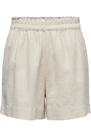 ONLY Onltokyo Hw Linen Blend Shorts Pnt Noos Bottoms Shorts Casual Shorts Beige