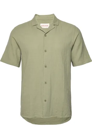 Revolution Short-Sleeved Cuban Shirt Tops Shirts Short-sleeved Khaki Green