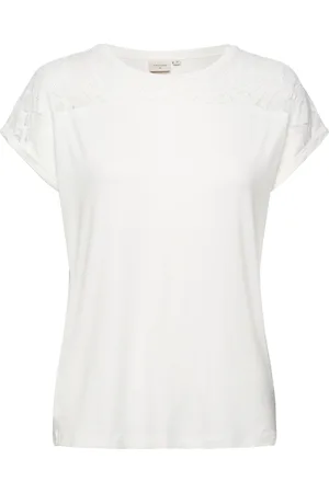 Cream Crtrulla Jersey T-Shirt Tops T-shirts & Tops Short-sleeved White