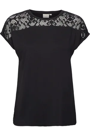 Cream Crtrulla Jersey T-Shirt Tops T-shirts & Tops Short-sleeved Black
